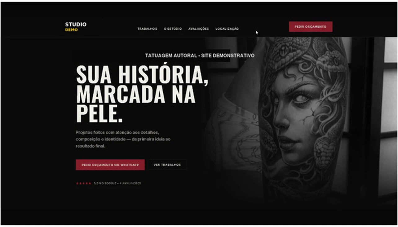 Projeto Tattoo Demo desenvolvido pela Criaê